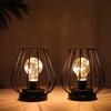 TRIROCKS Table Lamps (Set of 2) - Stylish Battery-Operated Lamps, 21cm Tall, Desk Lamp, Indirect Lighting, Metal Decorative Lamp, Antique Style, Suita