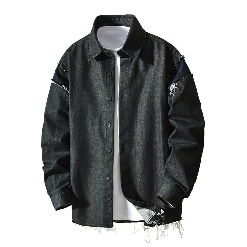 TW Spring and Autumn Tokyo Fashion Brand Jacket Men's Loose Casual Fat Plus Size Hong Kong Style Cargo Shirts Outerwear New