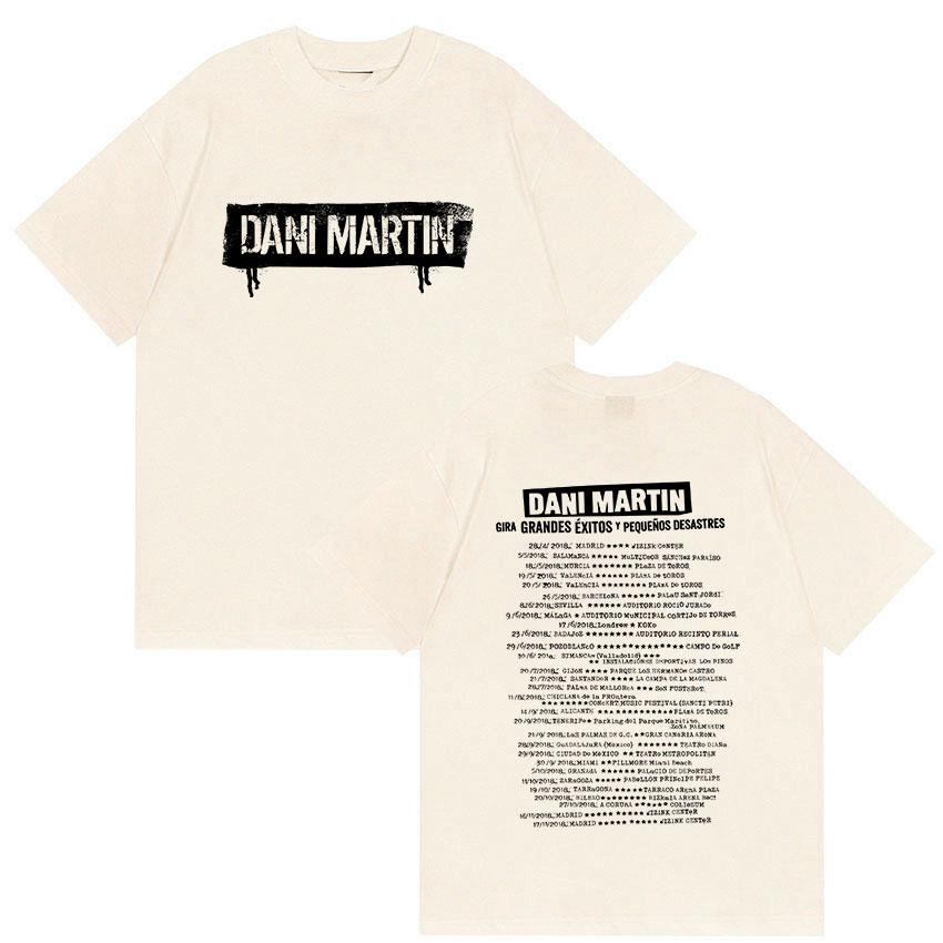 Rock Band Dani Martin Tour 2026 Print T Shirt Mens Vintage Gothic Short Sleeve Tshirts Hip Hop ONeck Oversized Cotton Tshirt