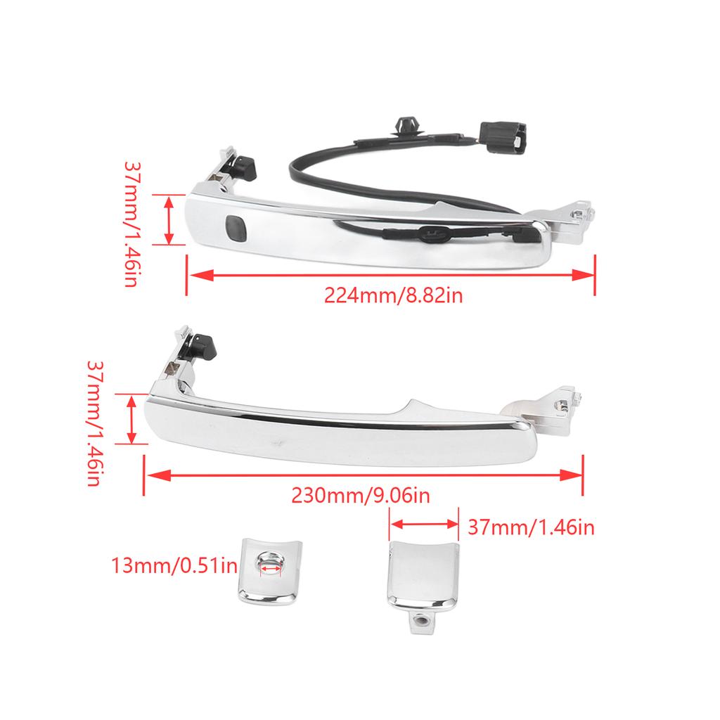 Car Outside Door Handle Set 80640‑CA012 ABS Silver Replacement for  Rogue Murano 80640‑CA012 Car Door Handles
