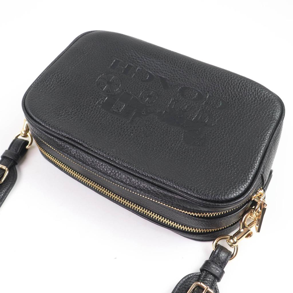 COACH Shoulder Bag Horse and carriage logo leather cross sling bag black 75818 Used