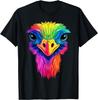 Colorful Ostrich African Wildlife Safari Animals Black T-Shirt