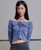 ZEROPLANET Hazel Feminine Shirred Top [Blue]