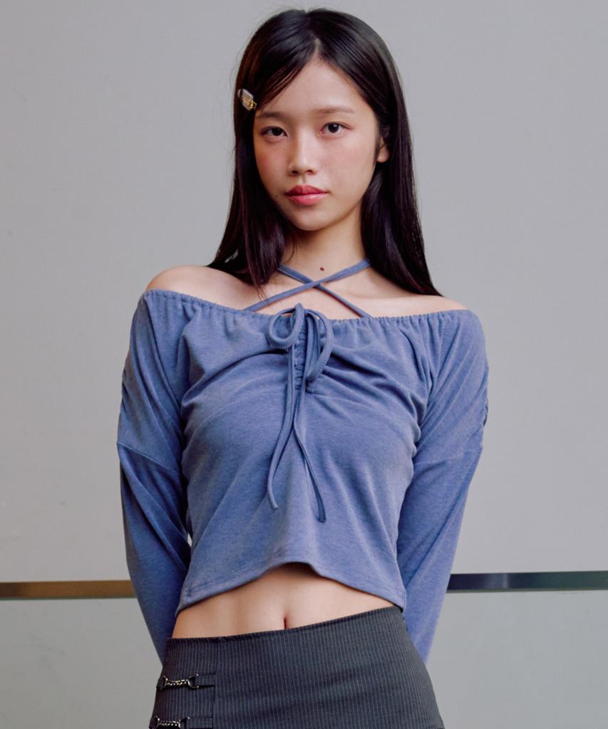 ZEROPLANET Hazel Feminine Shirred Top [Blue]