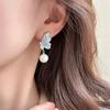 Crystal Butterfly Elegant Earrings, Women'S Fashionable And Versatile Pearl Earrings With Niche Design, Light Luxury And High-End Temperament Earrings