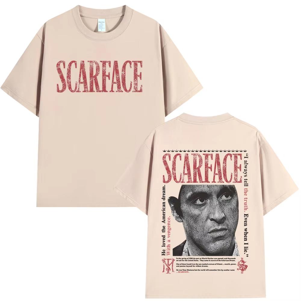 Gangsters Movie Scarface T-shirt Tony Montana Al Pacino T-shirt Men's Women Clothing Vintage Gothic Oversized T Shirt