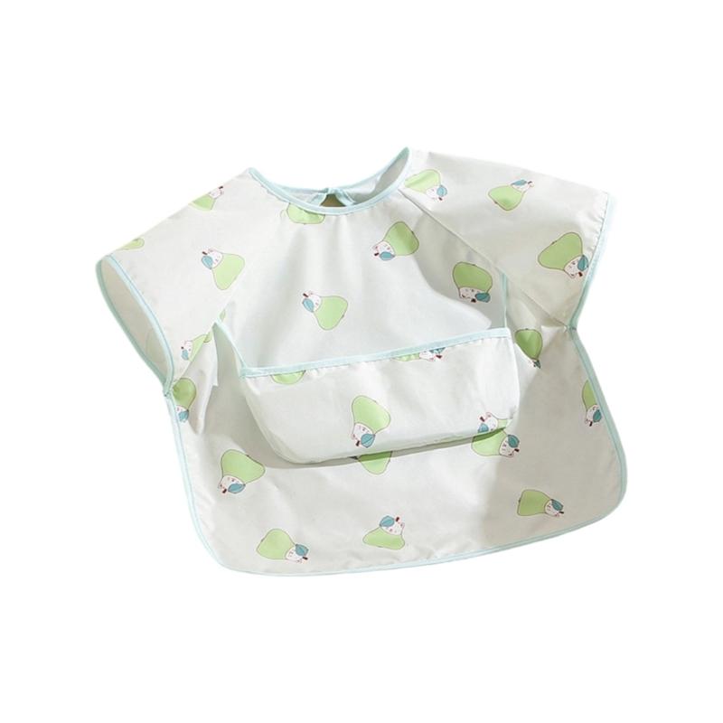 Adjustable Sleeveless Bib for Infants Baby Gentle On Skin Water Proofing Fabric Foof Catcher Pocket Design for Nursing