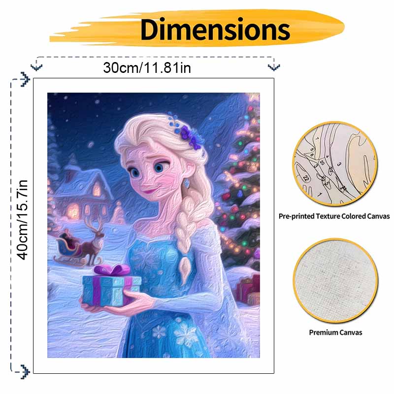 Disney Ice Queen Winter Scene Oil Painting Hand Painting Art Kit Coloring Painting Handmade Diy Home Decoration Gift