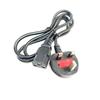 UK Power Cord with C5 Connector for Computers, Printers, and Scales - Large UK Plug with Fuse