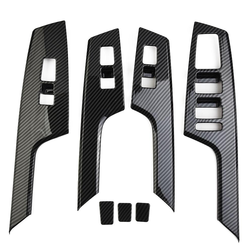 Trim Handle Bowl Cover ABS Car Accessories Carbon Fiber Style Door Parts Interior Decoration Replacement Trim Handle
