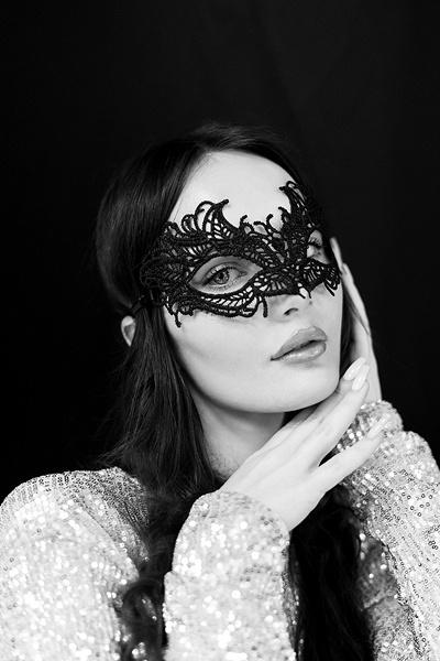 Black Lace Carnival Mask 21X8Cm