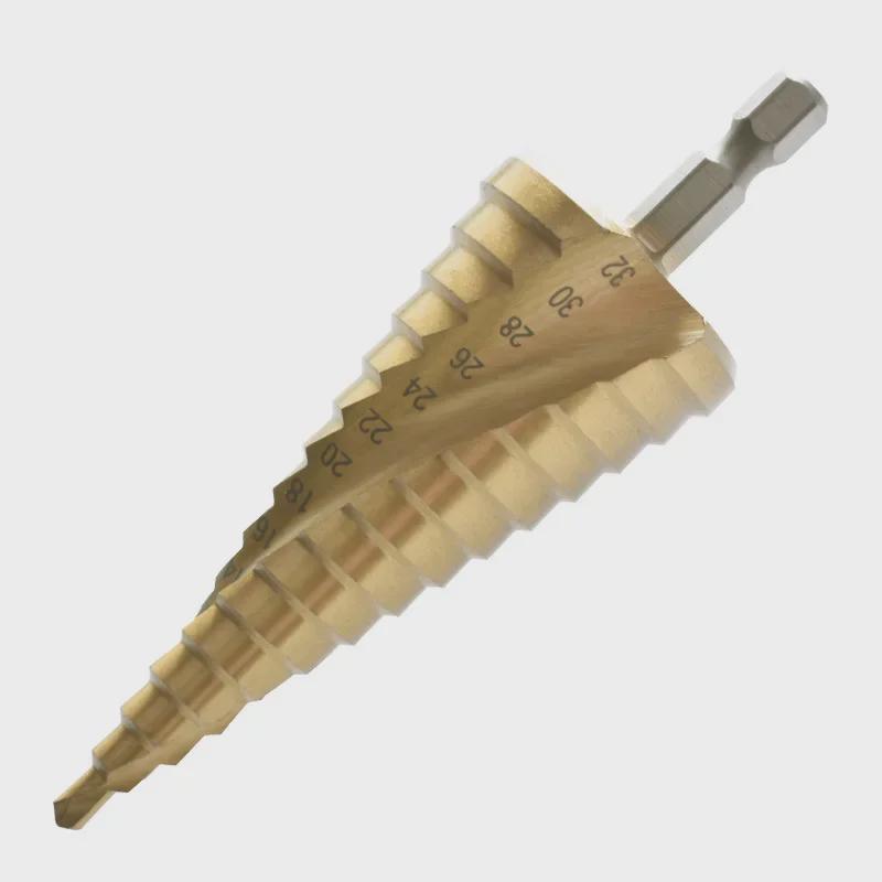Hex Shank Spiral Pagoda Drill Bit Set - High-Speed Steel Step Drill for Hole Enlargement and Punching