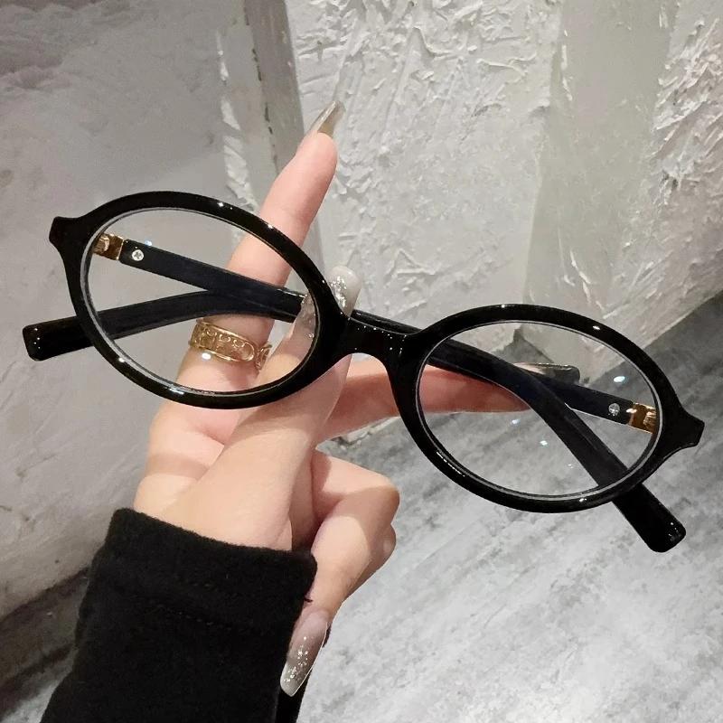 0 -0.5 -1.0 -1.5 To -4.0 Oval Frame Women'S Myopia Glasses Trendy Anti-Blue Light Near Sighted Glasses Prescription Eyeglasses