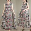 DIMANAF New 2026 Women Plus Size Summer Lady Long Dress Vest Sleeveless Pockets Loose Oversize Maxi Floral Print Sundress Beach Clothing