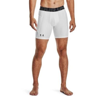 מנדף זיעה מתיחות UA HeatGear Armor מכנסיים קצרים גברים לבן שחור M דחיסה