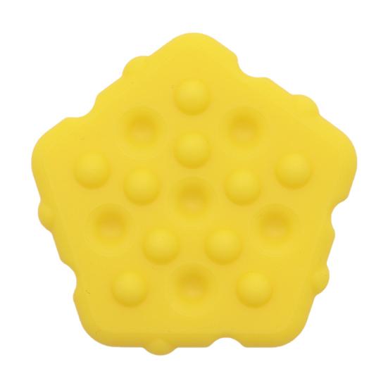 Silicone Sensory Stone Fidget Toy Portable Travel Anxiety Stress Relief Square Rectangle Triangle жёлтый