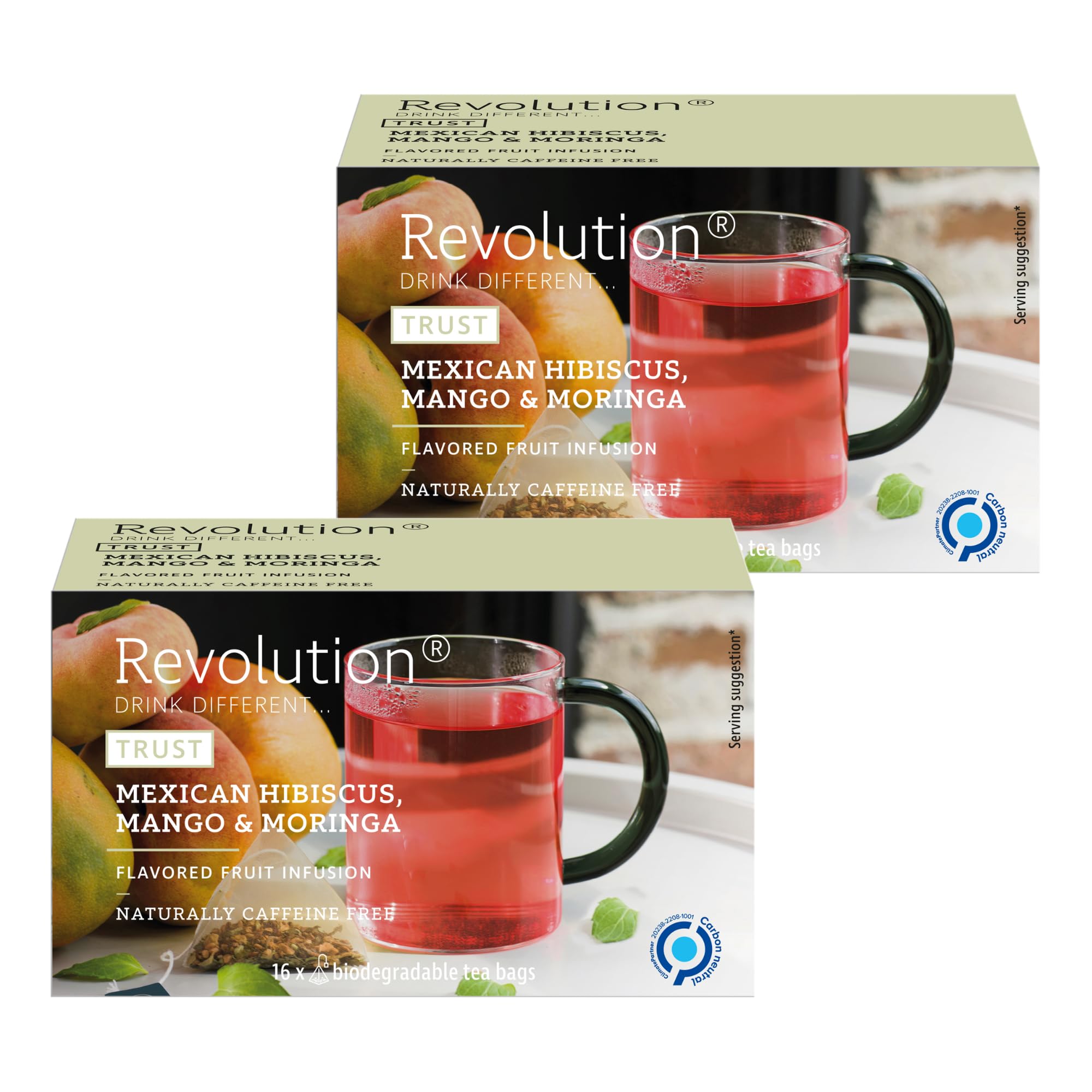 

Nakato Revolution Revolution Tea Mango Tea Bags x 16 Set of Flavored Tea [Hibiscus, & Moringa] (3g bags) 2, Caffeine-Free, Herbal,