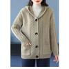 Fashionable Knitted Cardigan Sweater Jacket Loose Hooded Top