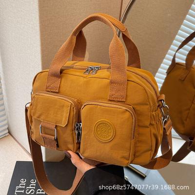 Κορεατική έκδοση casual φορητή μικρή τετράγωνη τσάντα γυναικεία νέα ευέλικτη μόδα τσάντα ώμου χιαστί νάιλον ύφασμα με πολλές τσέπες τσάντα μαξιλάρι