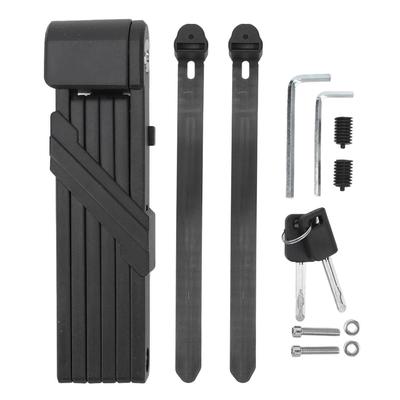 Bike Folding Lock Prevent Theft Waterproof Rust Proof Foldable Bicycle Lock for Electric Bike Motorcycle Black