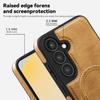 For Samsung Galaxy S24 FE Case Compatible with MagSafe Kickstand Leather Phone Back Cover