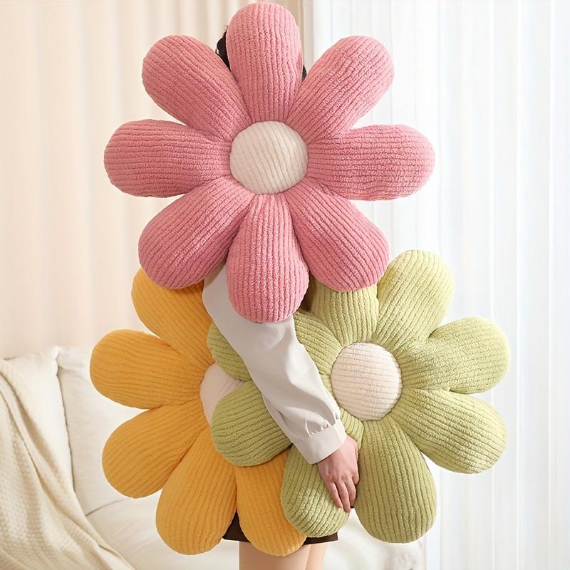1pc Polyester Woven Flower Cushion, 8-Petal Home Sofa Bedroom Chair Decorative Pillow, Feel Soft , Diverse colors