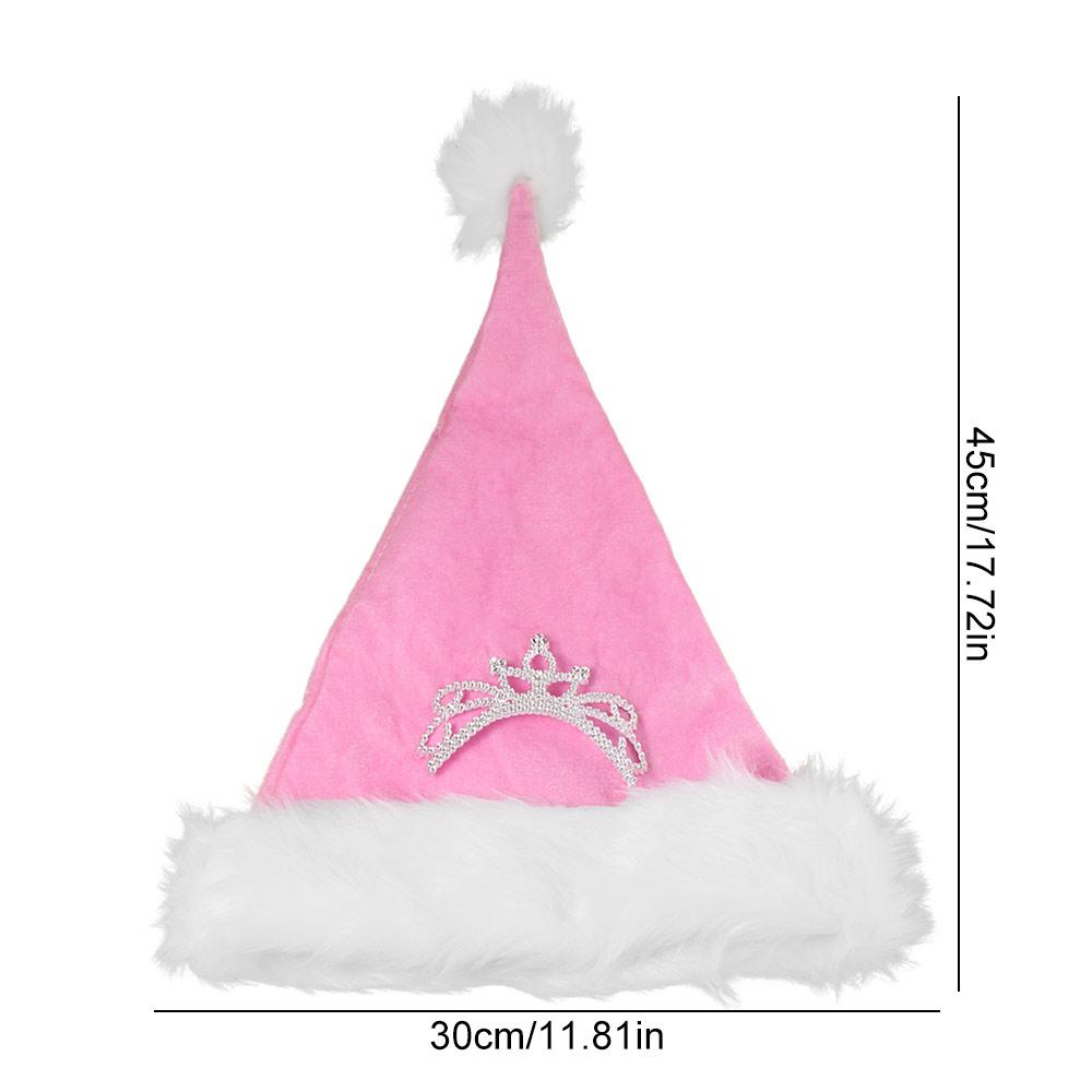 Party Supplies Plush Crown Christmas Hat With Long Hairy Thicken Xmas Hat Fluffy Soft Winter Cap Holiday Costumes Dress Up
