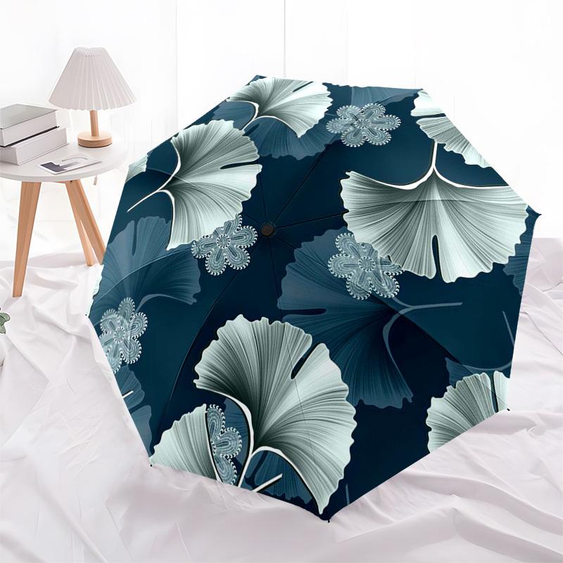 

1pc Ginkgo Leaf Pattern Design Umbrella with Plastic Handle,Compact & Stylish,Suitable for All Seasons ptys26052
