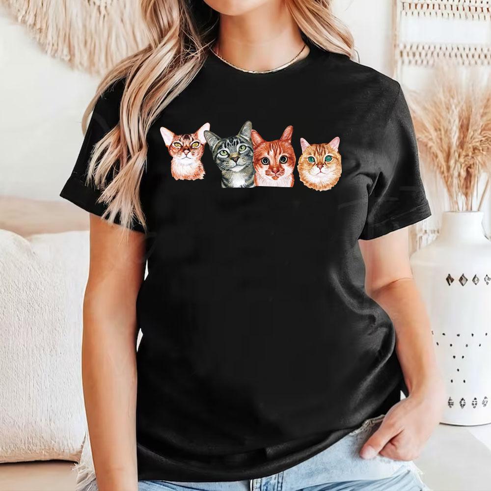 Women's Lips Letter Printed Loose Round Neck Short Sleeved T-shirt for Women Shirt