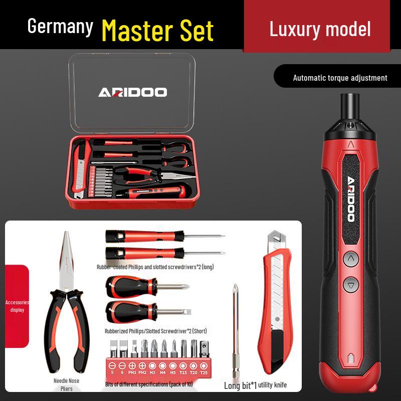 German Rechargeable Hand-Automatic Electric Screwdriver Set - Small Household Lithium Battery Tool