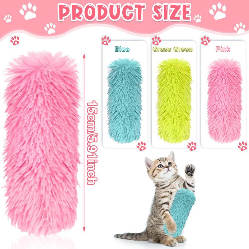 6pcs Pet Cat Plush Catnip Chew Toys Chasing Chewing Exercising Interactive Kicker Toys For Indoor