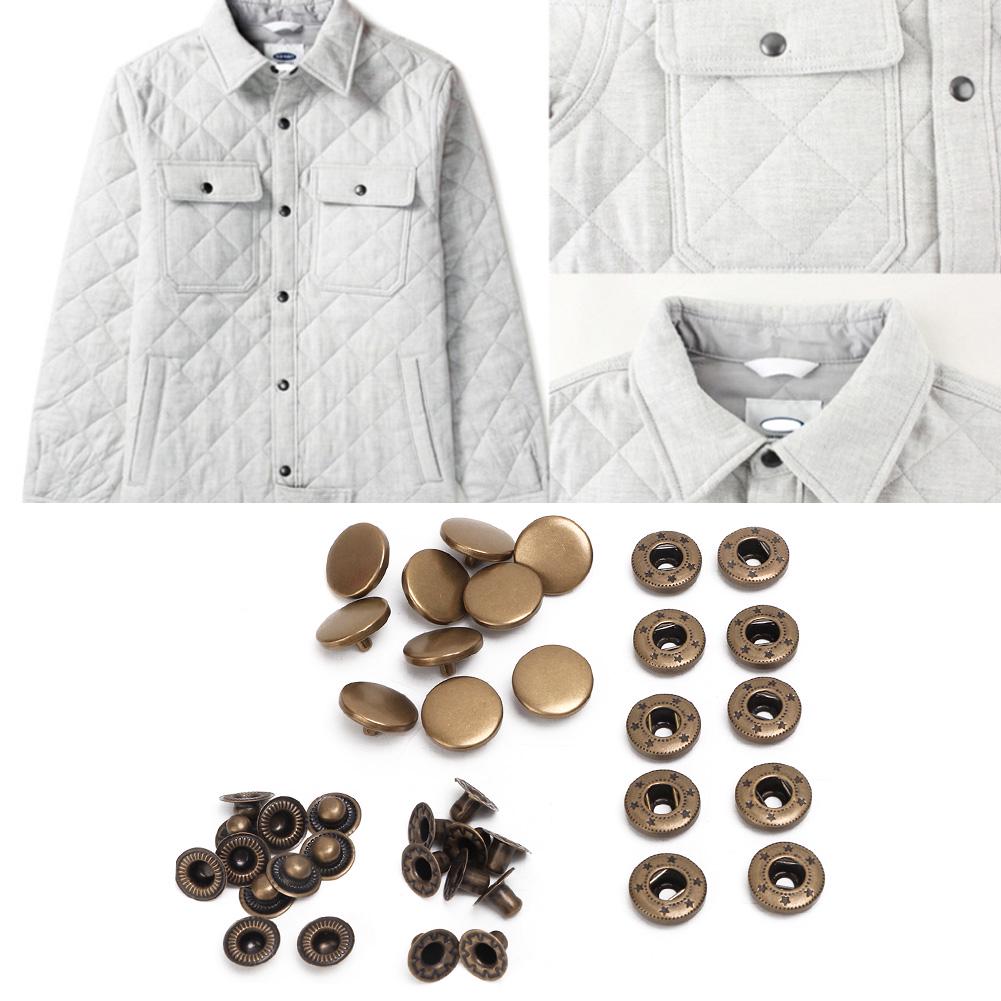 10Pcs 15mm Metal Press Stud Snap Button Fastener Clothes Accessories #1