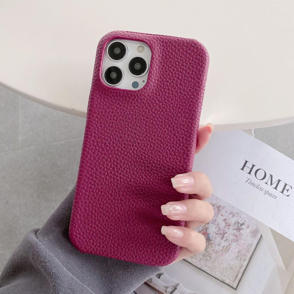 Applicable iPhone16Pro max mobile phone case Apple 14/13/12 lychee pattern mobile phone case feel X