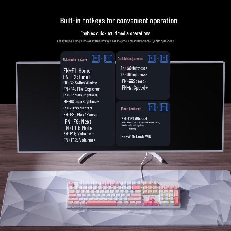 Lenovo GK10 104-Key Hot-Swappable Mechanical Gaming Keyboard