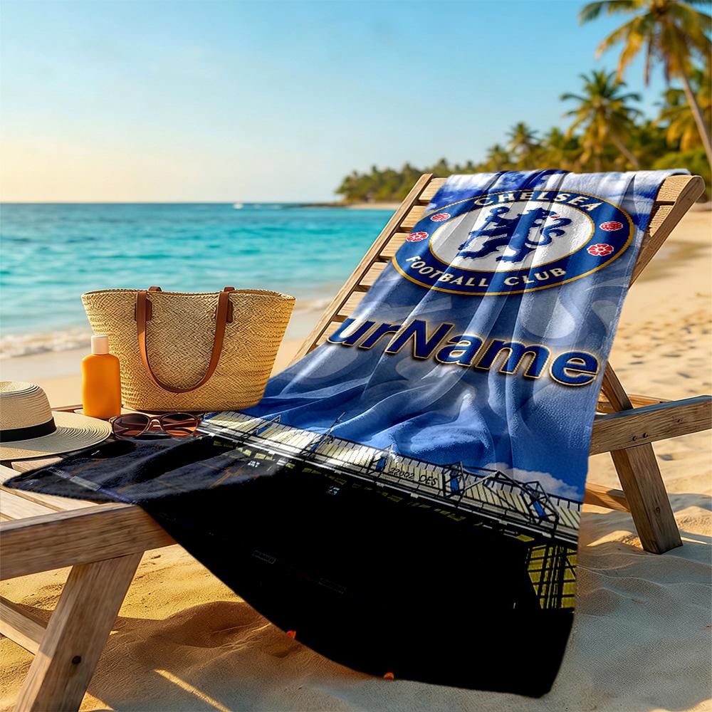 Chelsea Customizable Name Beach Towel Super Soft & Absorbent Perfect for Traveling Yoga Camping and Swimming