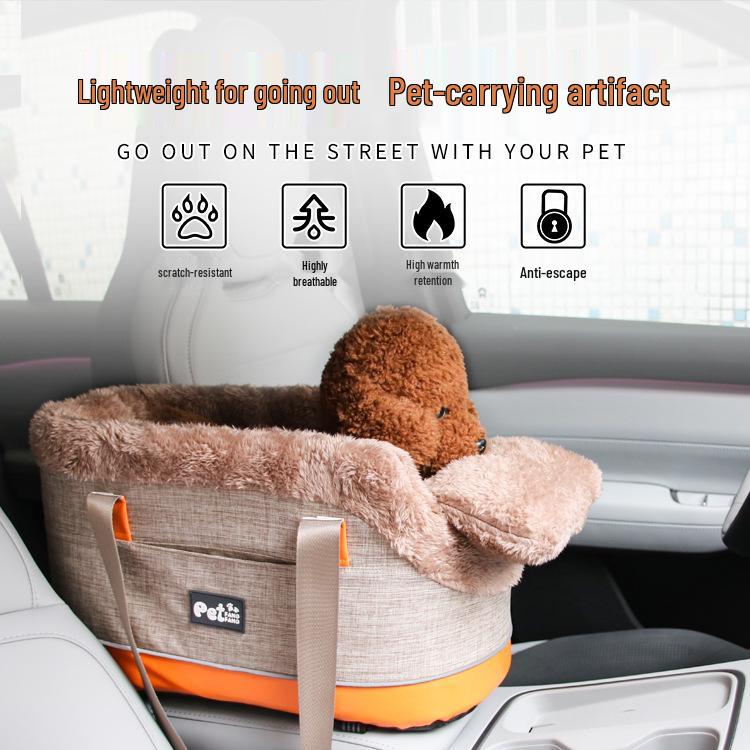 Pet Car Seat Cushion: Portable Safety Nest for Cats and Small Dogs