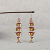 5Pairs Acrylic Wood Salmon Fish Earrings Multi Segment Beach Drop Earrings Fish Drop Earrings  Women