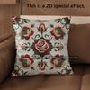 2D Vintage Rose Embossed Throw Pillow Covers Pattern Cushion Cover Suitable For Sofa Bedroom Car Pillow Cover