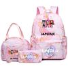 3Pcs/set Anime Demon Hunters Printed Backpack Handbag Pencil Case for Teenager Student Bookbag Schoolbag Women Large Capacity Waterproof Bag