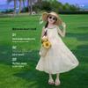 Girls' Sleeveless Floral Embroidered A-Line Summer Dress