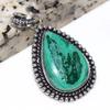 Chrysocolla Malachite 925 Silver Plated Pendant 2" Special Edition Design b0D20