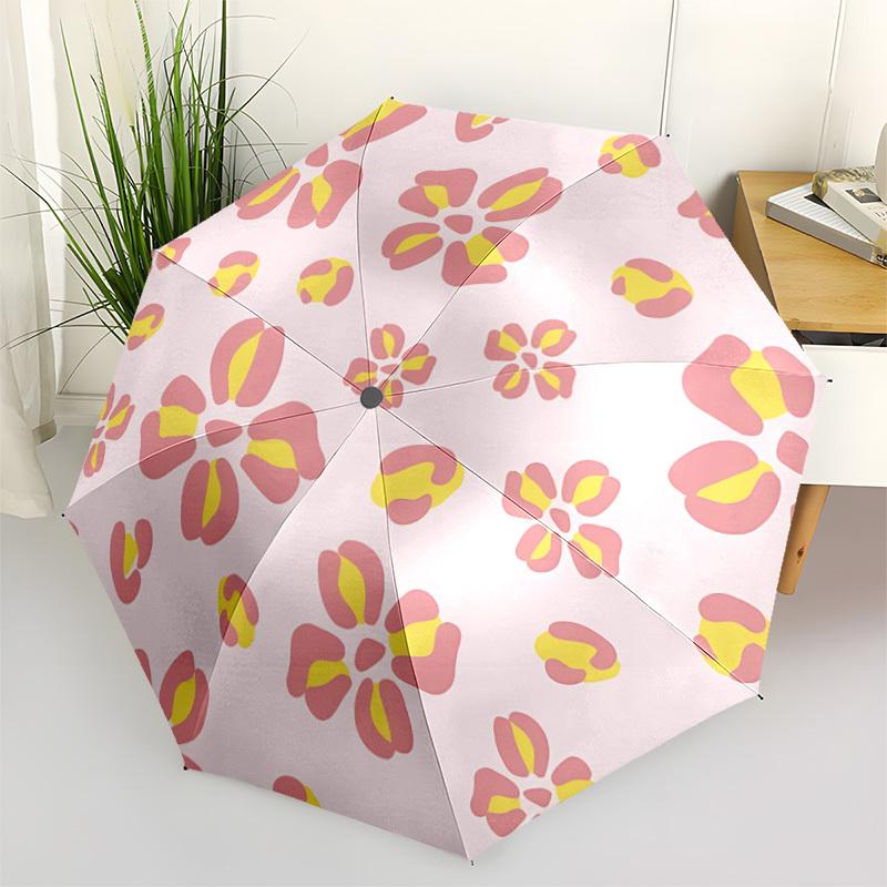 

1pc Floral Pattern Automatic Umbrella | Portable Foldable 8-Rib Manual Open, Cute Birthday & Holiday Gift for Outdoor yy260107109