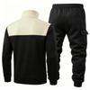 Men's Half Zip Hoodie and Cargo Pants 2 Piece Outfit Lined Casual Athletic Set