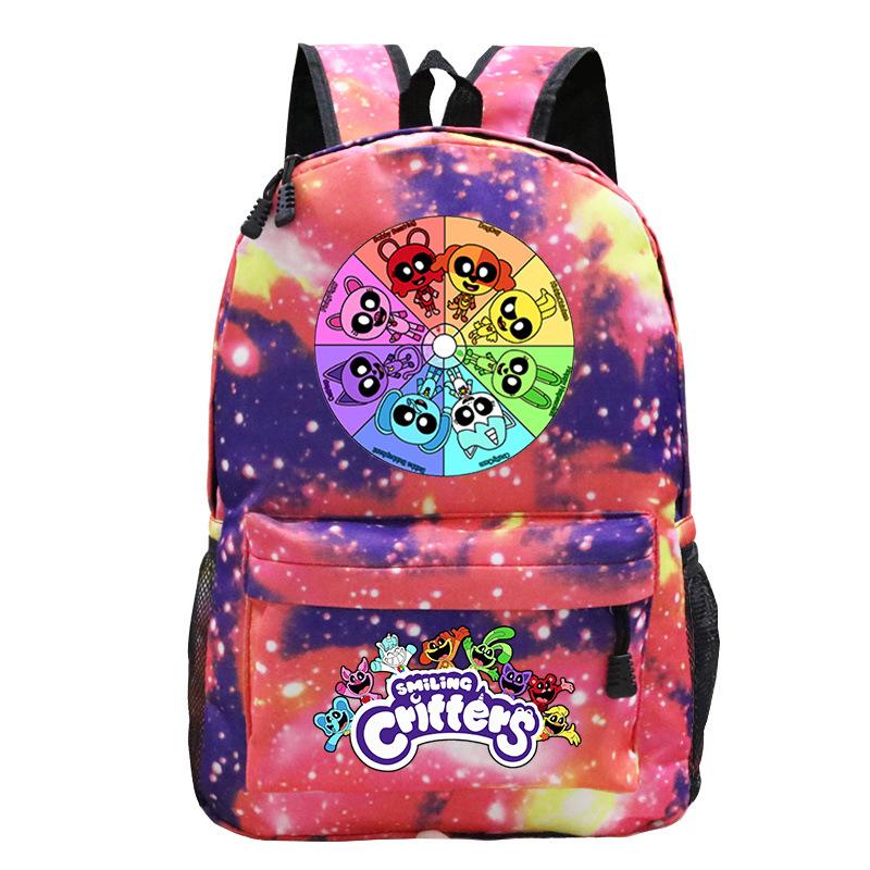 Cartoon Printed Children'S Backpack, Animation Schoolbag, Male And Female Primary And Secondary School Students Outdoor Travel Backpack