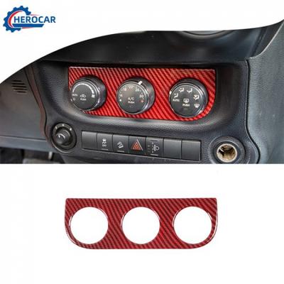Air Conditioner Switch Decor Cover Trim For Jeep Wrangler JK 11-17 Red Carbon