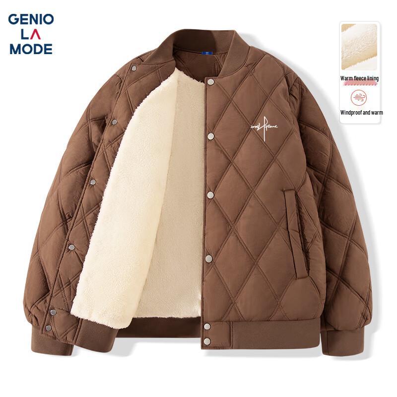 GENIOLAMODE Men's Winter Thickened Baseball Jacket