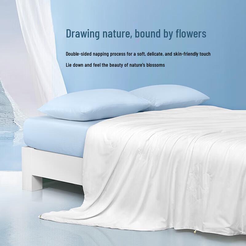 FUANNA 100% Tussah Silk Antibacterial Summer Quilt