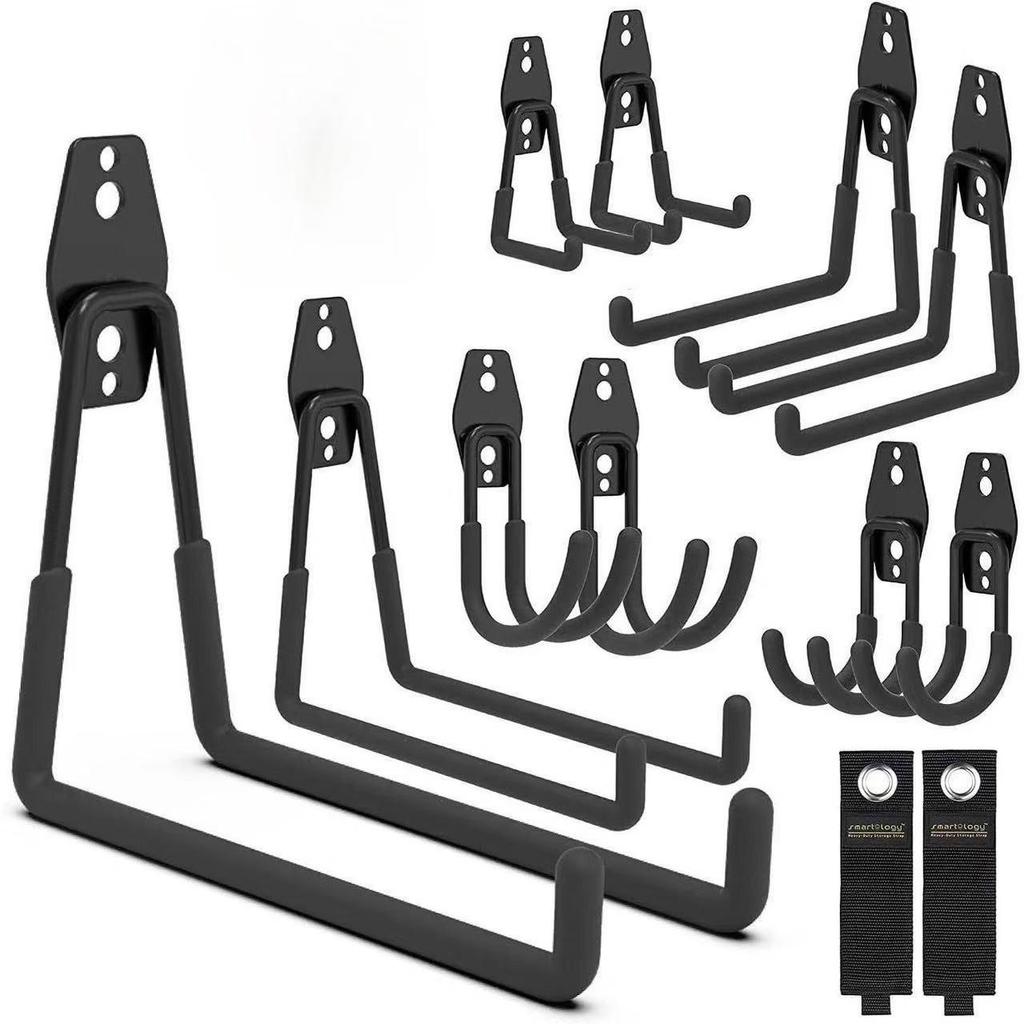 Heavy-Duty Wall-Mounted Metal Bicycle Storage Hooks for Garage or Warehouse