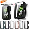 Smartwatch Protective Cover for Samsung Galaxy Fit 3 SM-R390 PC Watch Case with Tempered Glass Anti-Fall Anti-Scratch Watch Case