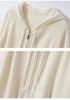 2025 Autumn Women's College Style Cashmere Hooded Cardigan Sweater with Zipper